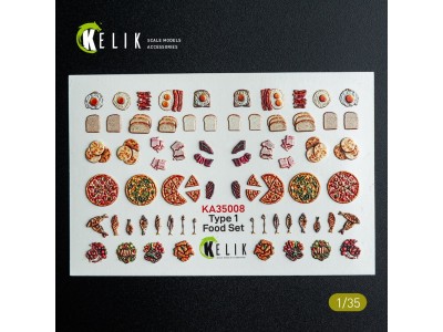 Food Set Type 1 - 3D Decal for dioramas 
