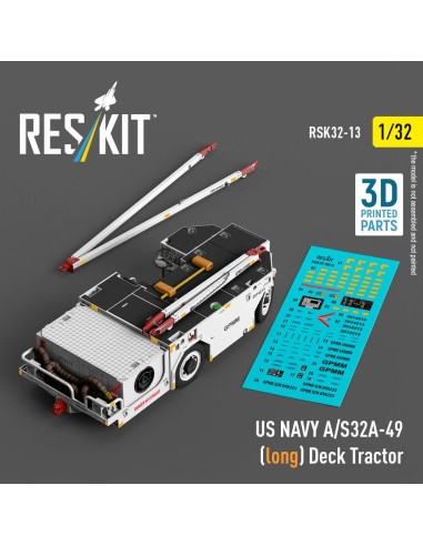 US NAVY A/S32A-49 (long) Deck Tractor (3D Printed model kit) 