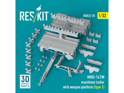 MHU-141M munitions trailer with weapon platform (type 1) (3D Printed model kit) 