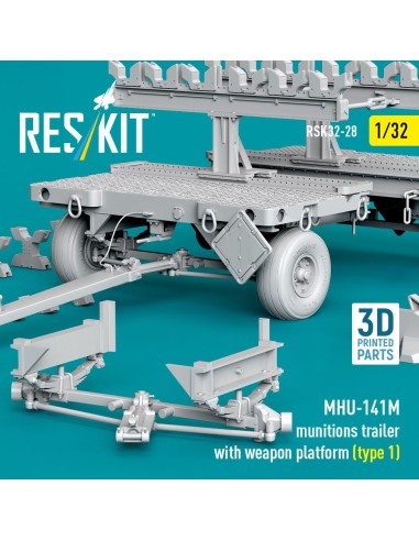 MHU-141M munitions trailer with weapon platform (type 1) (3D Printed model kit) 