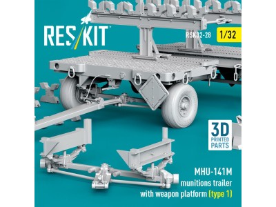 MHU-141M munitions trailer with weapon platform (type 1) (3D Printed model kit) 