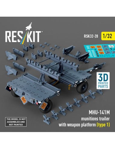 MHU-141M munitions trailer with weapon platform (type 1) (3D Printed model kit) 