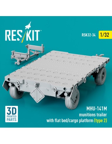 MHU-141M munitions trailer with flat bed/cargo platform (type 2) (3D Printed model kit) 