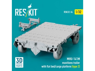 MHU-141M munitions trailer with flat bed/cargo platform (type 2) (3D Printed model kit) 