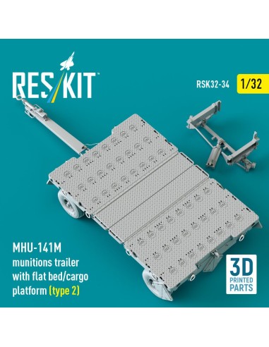 MHU-141M munitions trailer with flat bed/cargo platform (type 2) (3D Printed model kit) 