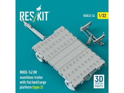 MHU-141M munitions trailer with flat bed/cargo platform (type 2) (3D Printed model kit) 