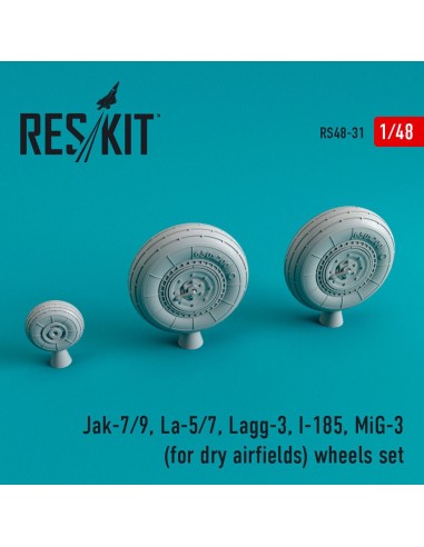 Jak-7/9, La-5/7, Lagg-3, I-185, MiG-3 wheels set for dry airfields 