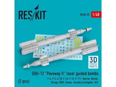 GBU-12 Paveway II laser guided bombs (2 pcs) (F-4, F-5, A-10, F-16, F-15, F-111, Harrier, Rafale, Mirage 2000, Gripen, Tornado,E