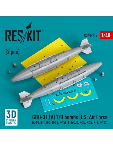 GBU-31 (V) 1/B bombs U.S. Air Force (2 pcs) (A-10, B-1, B-2, B-52, F-15E, F-16C/D, F-35, F-22, P-3, F-117) (3D Printed) 