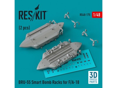 BRU-55 Smart Bomb Racks for F/A-18 (2 pcs) (3D Printed) 
