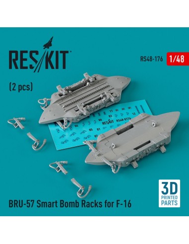 BRU-57 Smart Bomb Racks for F-16 (2 pcs) (3D Printed) 
