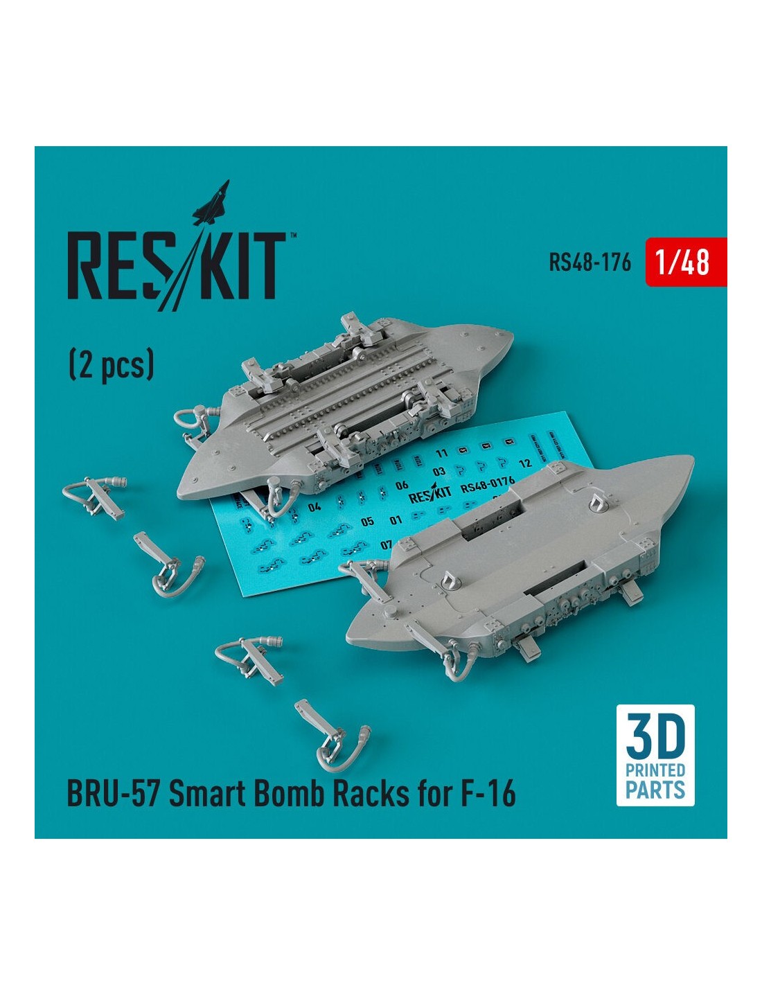 BRU-57 Smart Bomb Racks for F-16 (2 pcs) (3D Printed)