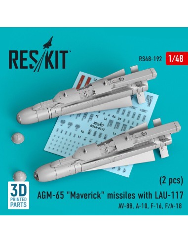 AGM-65 Maverick missiles with LAU-117 (2 pcs) (AV-8B, A-10, F-16, F/A-18) (3D Printed) 