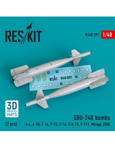 GBU-24B bombs (2 pcs) (A-6, A-10, F-14, F-15, F-16, F/A-18, F-111, Mirage 2000) (3D Printed) 