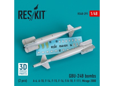 GBU-24B bombs (2 pcs) (A-6, A-10, F-14, F-15, F-16, F/A-18, F-111, Mirage 2000) (3D Printed) 