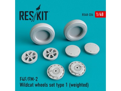 F4F/FM-2 Wildcat wheels set type 1 (weighted) 