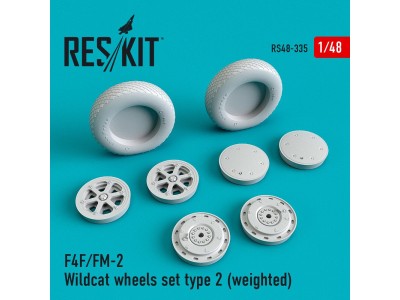 F4F/FM-2 Wildcat wheels set type 2 (weighted) 