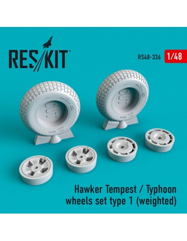 Hawker Tempest/Typhoon wheels set type 1 (weighted) 