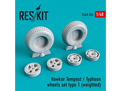 Hawker Tempest/Typhoon wheels set type 1 (weighted) 
