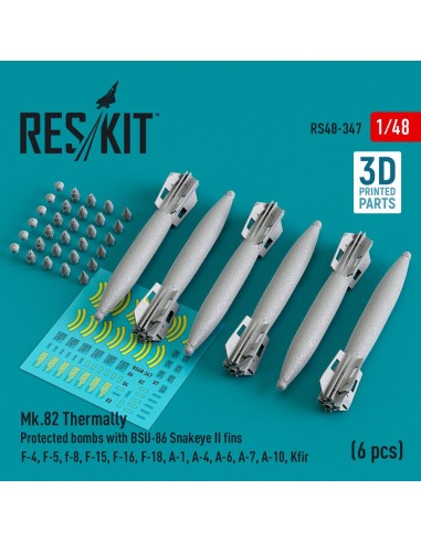 Mk.82 thermally protected bombs with BSU-86 Snakeye II fins (6 pcs) (F-4, F-5, F-8, F-15, F-16, F-18, A-1, A-4, A-6, A-7, A-10, 
