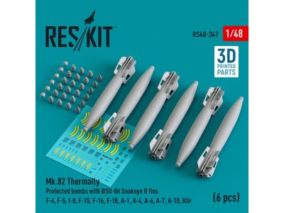 Mk.82 thermally protected bombs with BSU-86 Snakeye II fins (6 pcs) (F-4, F-5, F-8, F-15, F-16, F-18, A-1, A-4, A-6, A-7, A-10, 