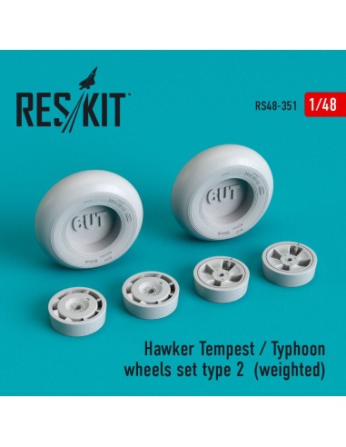 Hawker Tempest/Typhoon wheels set type 2 (weighted) 