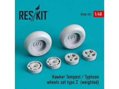Hawker Tempest/Typhoon wheels set type 2 (weighted) 