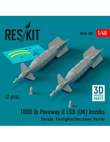 1000 lb Paveway II LGB (UK) bombs (2 pcs) (Tornado, Eurofighter,Buccaneer, Harrier) (3D Printed) 
