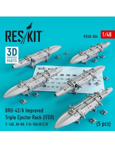 BRU-42/A Improved Triple Ejector Rack (ITER) (5 pcs) (F-14D, AV-8B, F/A-18A/B/C/D) (3D Printed) 
