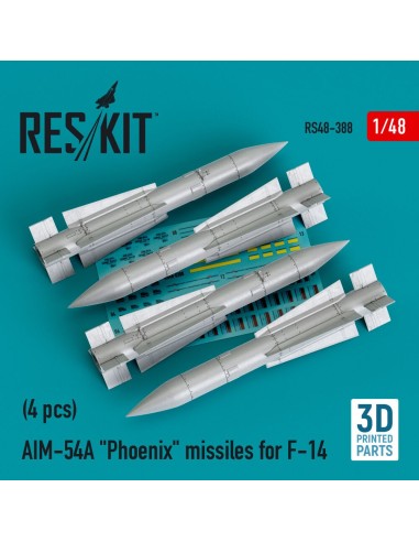 AIM-54A Phoenix missiles for F-14 (4pcs) (3D Printed) 