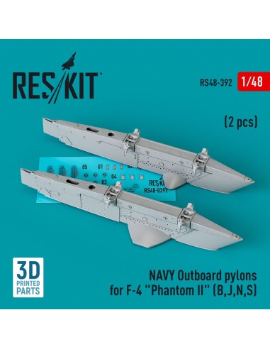 NAVY Outboard pylons for F-4 Phantom II (B,J,N,S) (2 pcs) (3D Printed) 