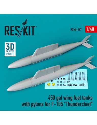 450 gal wing fuel tanks with pylons for F-105 Thunderchief (2 pcs) 