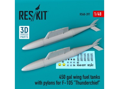 450 gal wing fuel tanks with pylons for F-105 Thunderchief (2 pcs) 