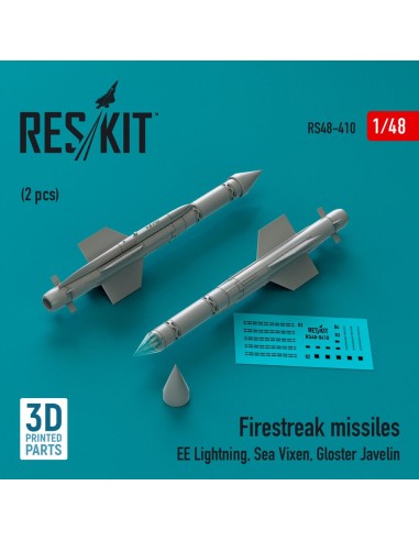 Firestreak missiles (2pcs) (EE Lightning, Sea Vixen, Gloster Javelin) (3D Printed) 