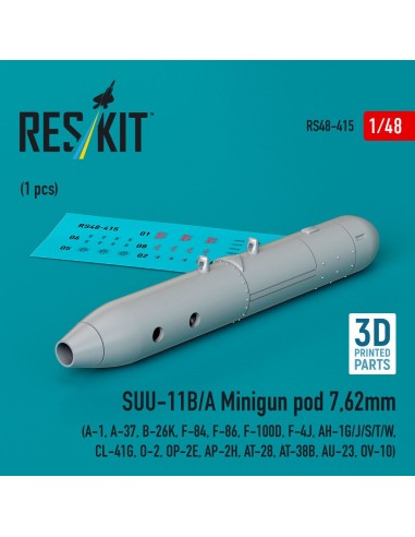 SUU-11B/A Minigun pod 7,62mm (1 pcs) (A-1, A-37, B-26K, F-84, F-86, F-100D, F-4J, AH-1G/J/S/T/W, CL-41G, O-2, OP-2E, AP-2H, AT-2