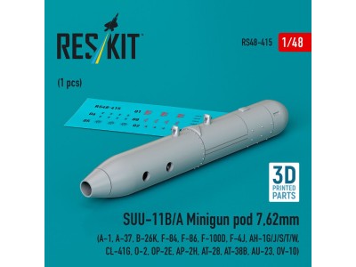 SUU-11B/A Minigun pod 7,62mm (1 pcs) (A-1, A-37, B-26K, F-84, F-86, F-100D, F-4J, AH-1G/J/S/T/W, CL-41G, O-2, OP-2E, AP-2H, AT-2