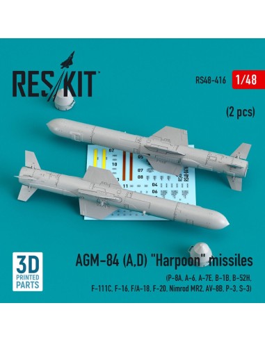 AGM-84 (A,D) Harpoon missiles (2 pcs) (P-8A, A-6, A-7E, B-1B, B-52H, F-111C, F-16, F/A-18, F-20, Nimrod MR2, AV-8B, P-3, S-3) (3