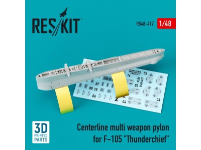 Centerline multi weapon pylon for F-105 Thunderchief (3D Printed) 