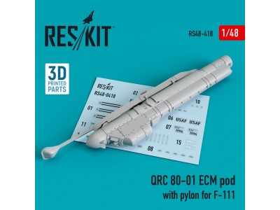 QRC 80-01 ECM pod with pylon for F-111 (3D Printed) 