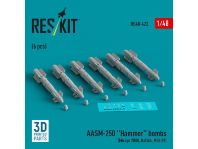 AASM-250 Hammer (6 pcs) (Mirage 2000, Rafale, MiG-29) (3D Printed) 