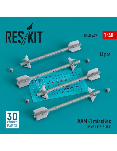 AAM-3 missiles (4 pcs) (F-4EJ, F-2, F-15J) (3D Printed) 