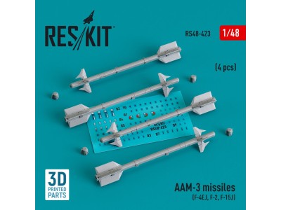 AAM-3 missiles (4 pcs) (F-4EJ, F-2, F-15J) (3D Printed) 
