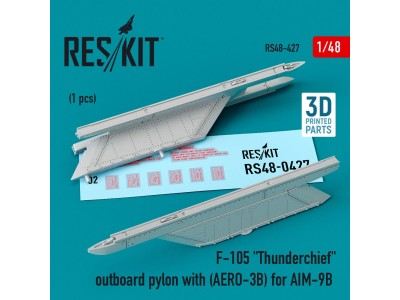 F-105 Thunderchief outboard pylon (AERO-3B) for AIM-9B (3D Printed) 