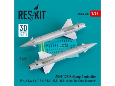 AGM-12B Bullpup A missiles (2 pcs) (A-4, A-5, A-6, A-7, F-4, F-8, F-100, F-105, P-3 Orion, Sea Vixen, Buccaneer) (3D Printed) 