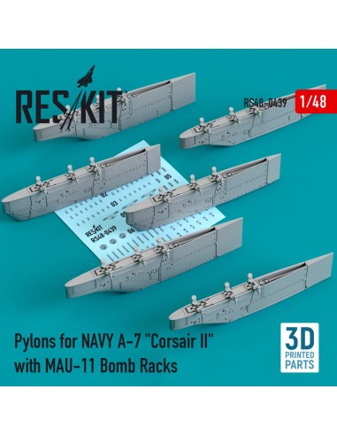 Pylons for NAVY A-7 Corsair II with MAU-11 Bomb Racks (3D Printed) 