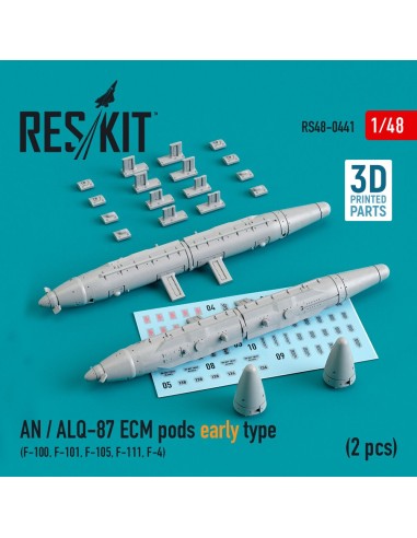 AN / ALQ-87 ECM pods early type (2 pcs) (F-100, F-101, F-105, F-111, F-4) (3D Printed) 