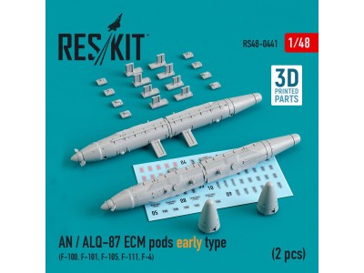 AN / ALQ-87 ECM pods early type (2 pcs) (F-100, F-101, F-105, F-111, F-4) (3D Printed) 