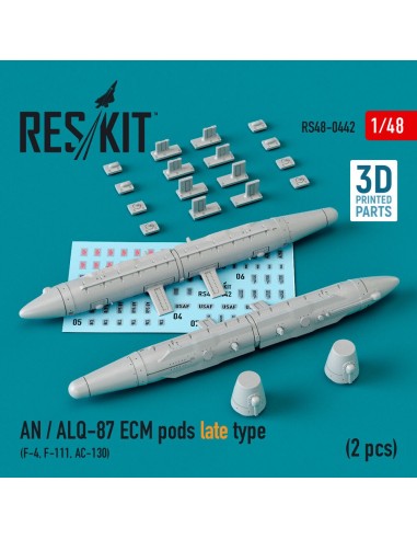 AN / ALQ-87 ECM pods late type (2 pcs) (F-4, F-111, AC-130) (3D Printed) 