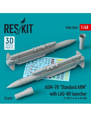 AGM-78 Standard ARM with LAU-80 launcher (2 pcs) (F-105,F-4,A-6,EA-6B) (3D Printed) 