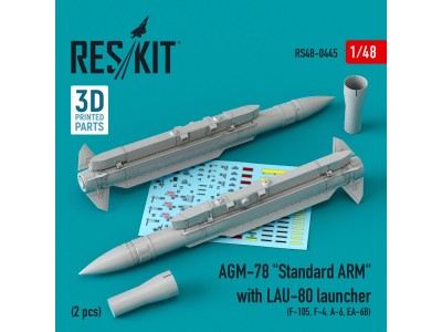 AGM-78 Standard ARM with LAU-80 launcher (2 pcs) (F-105,F-4,A-6,EA-6B) (3D Printed) 